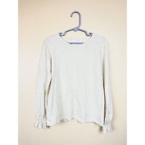 Matilda Jane Girl Long Sleeve Top 8 Cream Polka Dot Ruffle Paint By Numbers PBN